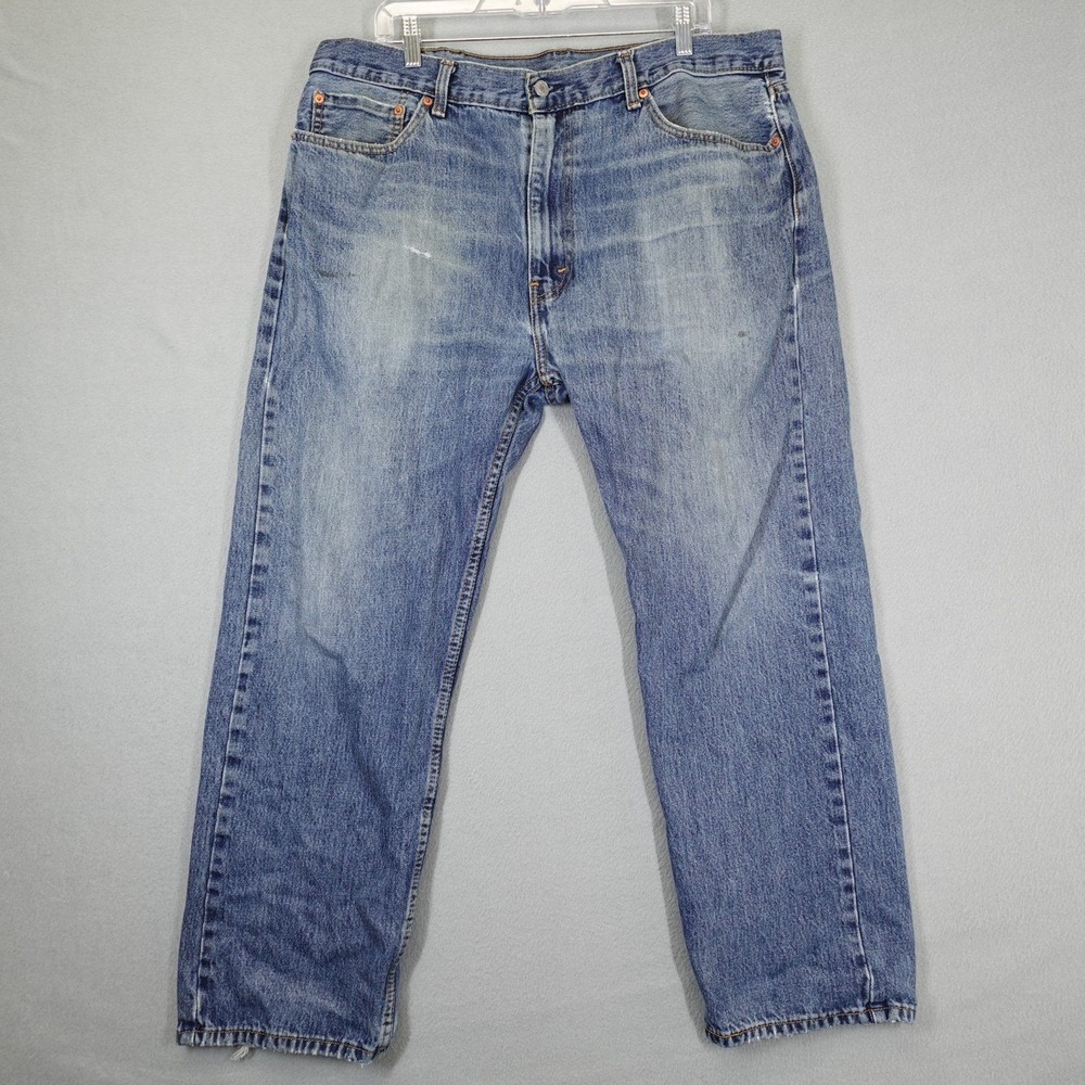 Levi's 505 Jeans Mens 40x29 Blue Regular Fit Straight Leg Denim Casual